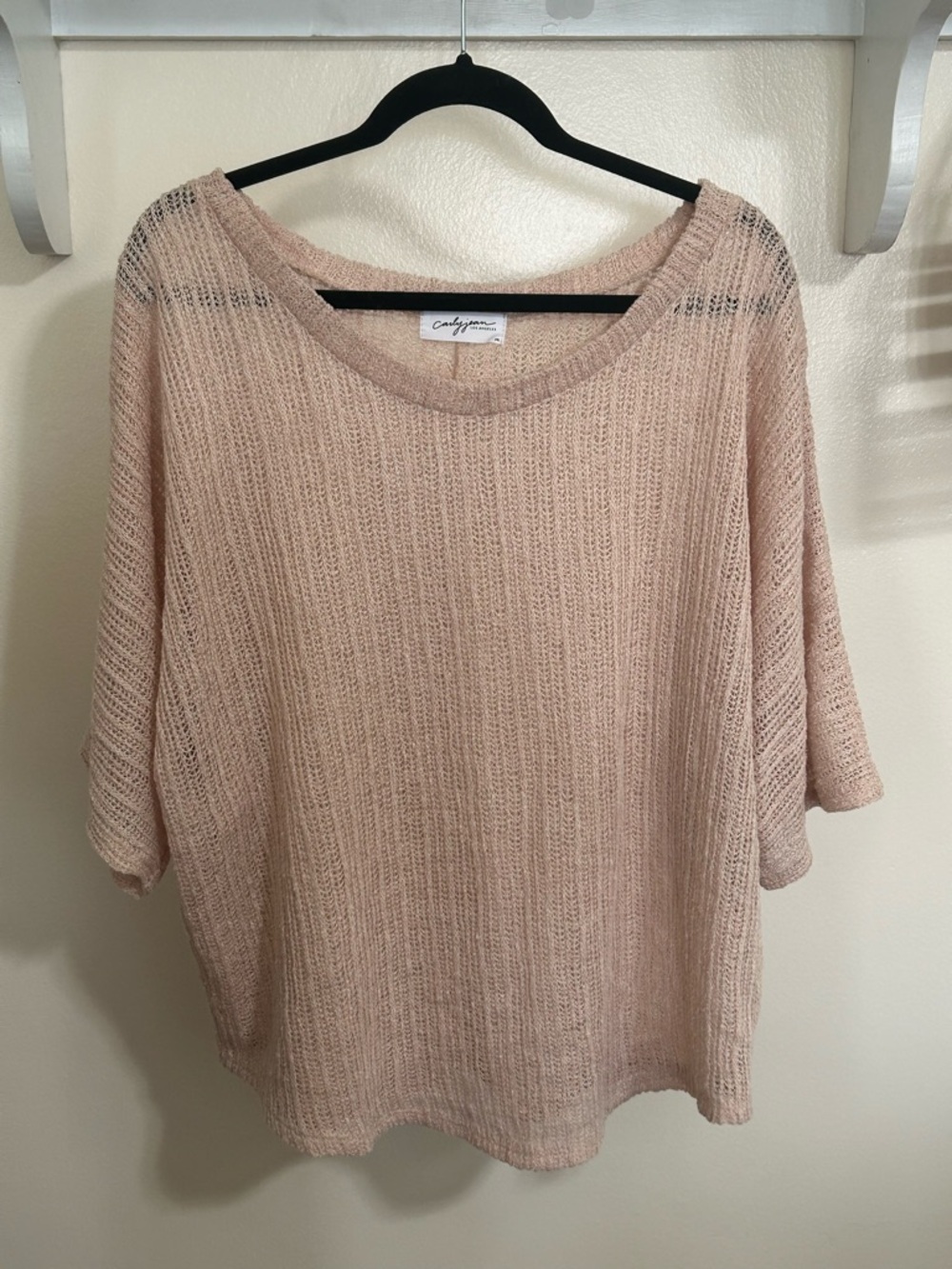 NEW Carly Jean Los Angeles Lightweight Knit Top - Blush Pink